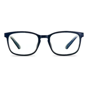 Unisex Pike Bluelight Reading Glasses with Case, Dark Grey Blue