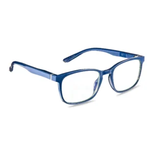 Unisex Pike Bluelight Reading Glasses with Case, Dark Grey Blue