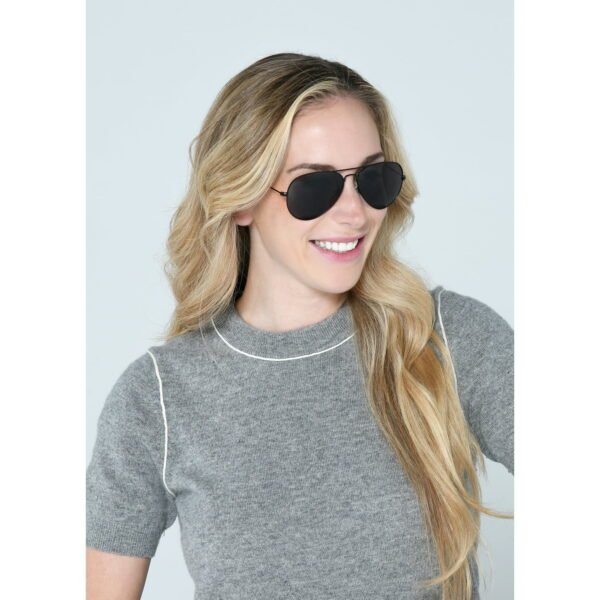 Foster Grant Women's Aviator Sunglasses, Black - Image 3