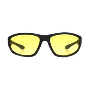 Grant Men's Wrap Sport Sunglasses, Black Yellow