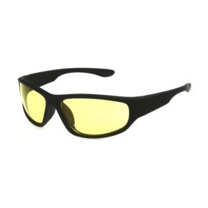 Grant Men's Wrap Sport Sunglasses, Black Yellow